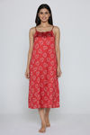 Zivame Satin Hearts Mid Length Nightdress - Samba — thumbnail 4