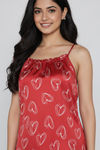 Zivame Satin Hearts Mid Length Nightdress - Samba — thumbnail 5