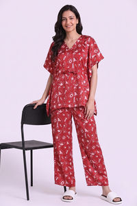 Zivame Satin Kaftan Loungewear Set - Barbados — thumbnail 1