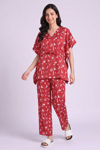 Zivame Satin Kaftan Loungewear Set - Barbados — thumbnail 2