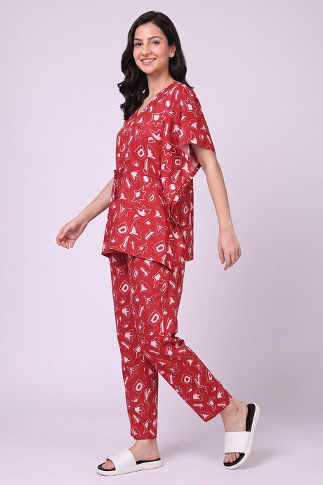 Zivame Satin Kaftan Loungewear Set - Barbados — image 3