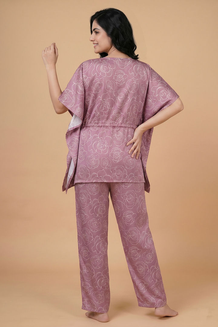 Zivame Satin Kaftan Lifewear Set - Polignac — image 2