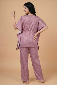 Zivame Satin Kaftan Loungewear Set - Polignac — thumbnail 2