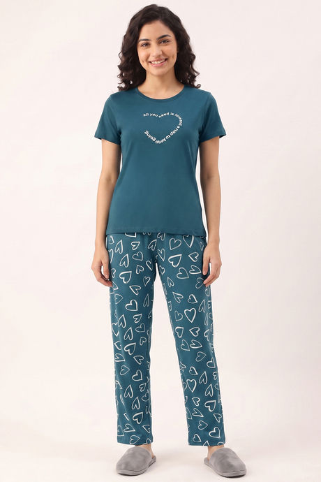 Zivame Knit Cotton Pyjama Set - Dragonfly — image 2