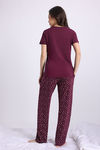 Zivame Floral Hush Knit Cotton Pyjama Set - Fig — thumbnail 4