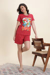 Zivame Smurf Collection Knit Cotton Short Set - Salsa — thumbnail 2
