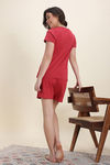 Zivame Smurf Collection Knit Cotton Short Set - Salsa — thumbnail 4