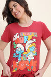 Zivame Smurf Collection Knit Cotton Short Set - Salsa — thumbnail 5