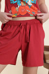 Zivame Smurf Collection Knit Cotton Short Set - Salsa — thumbnail 7
