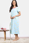 Zivame Joyful Jingles Knit Cotton Mid Length Nightdress - Grapemist — thumbnail 3
