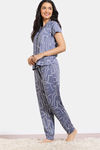 Zivame Print Fusion Knit Poly Pyjama Set - Marlin — thumbnail 3