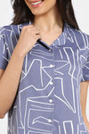 Zivame Print Fusion Knit Poly Pyjama Set - Marlin — thumbnail 5