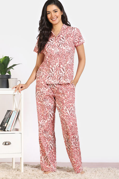 Zivame 2 Mile Fashion Woven Pyjama Set - Peony — image 3