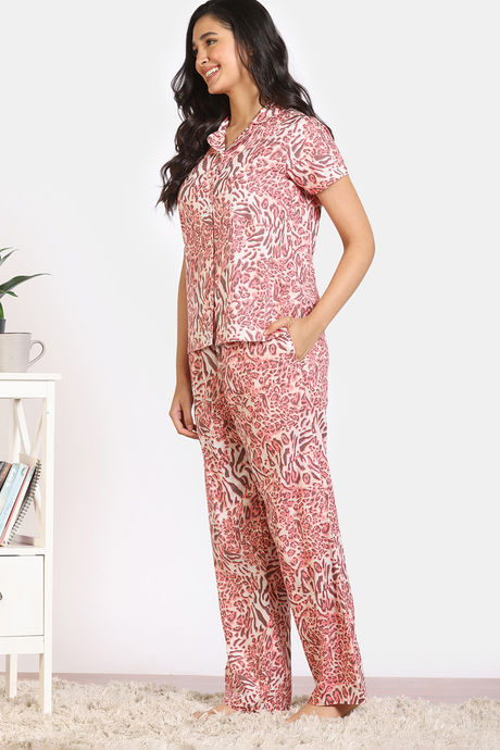 Zivame 2 Mile Fashion Woven Pyjama Set - Peony — image 4
