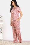 Zivame 2 Mile Fashion Woven Pyjama Set - Peony — thumbnail 4