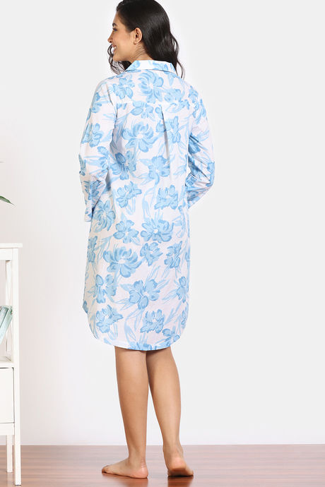 Zivame 2 Mile Fashion Woven Knee Length Loungewear Dress - Marshmallow — image 5