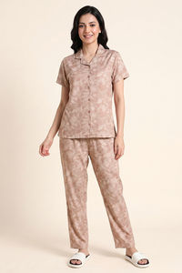 Zivame Buttersoft Knit Poly Pyjama Set - Roebuck — thumbnail 1