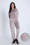 Zivame Velour Loungewear Set - Fawn — thumbnail 1