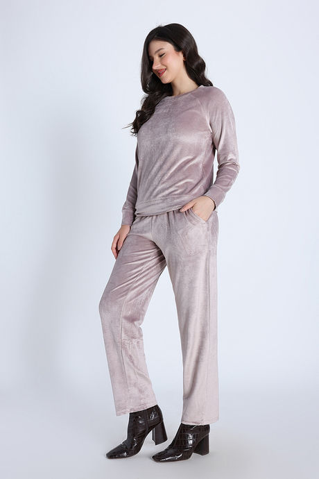 Zivame Velour Lifewear Set - Fawn — image 2