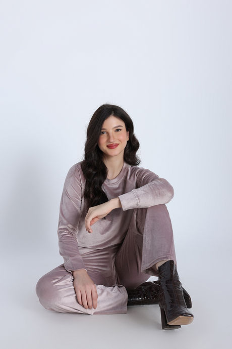 Zivame Velour Lifewear Set - Fawn — image 4