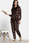 Zivame Knit Poly Velour Loungewear Set - Caviar — thumbnail 1
