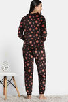 Zivame Knit Poly Velour Loungewear Set - Caviar — thumbnail 4