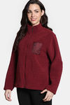 Zivame Winter Plum Sherpa Sweatshirt - Pomegeranate — thumbnail 3