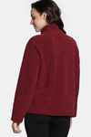 Zivame Winter Plum Sherpa Sweatshirt - Pomegeranate — thumbnail 4