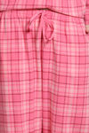 Zivame Checkered Charm Flannel Pyjama Set - Coral Cloud — thumbnail 6