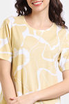 Zivame Vividity Knit Cotton Mid Length Nightdress - Soybean — thumbnail 6