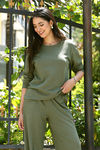 Zivame 2 Mile Fashion Knit Cotton Loungewear Set - Cypress — thumbnail 1
