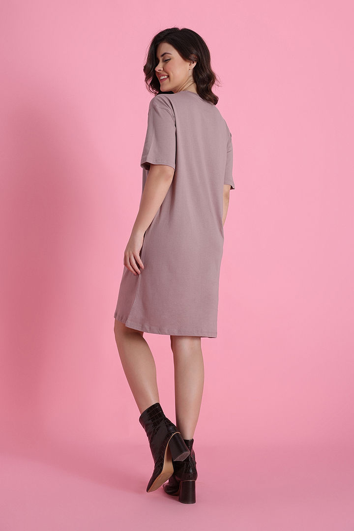 Zivame Donald Duck Knit Cotton Loungewear Dress - Fawn — image 4
