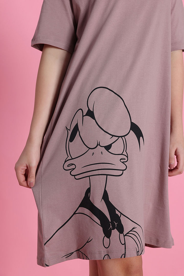 Zivame Donald Duck Knit Cotton Loungewear Dress - Fawn — image 7
