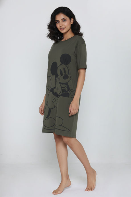 Zivame Mickey Knit Cotton Loungewear Dress - Grapeleaf — image 5