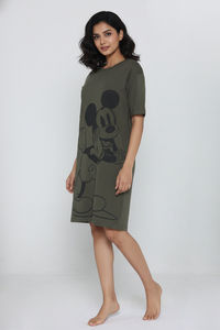 Zivame Mickey Knit Cotton Loungewear Dress - Grapeleaf — thumbnail 5