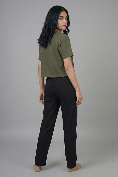 Zivame Mickey Knit Cotton Loungewear Set - Grape Leaf — image 3