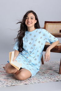 Zivame Character Print Knit Cotton Loungewear Dress - Countryair — thumbnail 2