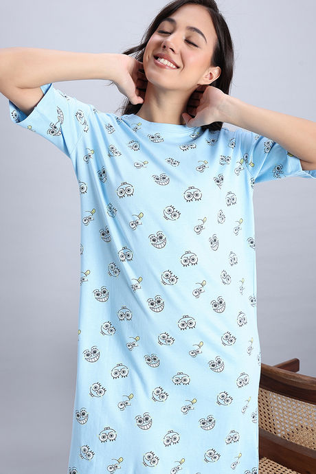 Zivame Character Print Knit Cotton Loungewear Dress - Countryair — image 6