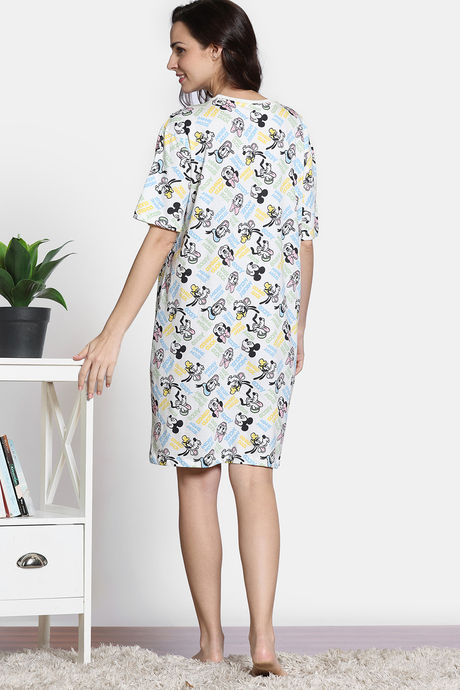 Zivame 2 Mile Fashion Knit Cotton Oversized Knee Length Loungewear Dress - Marshmallow — image 6