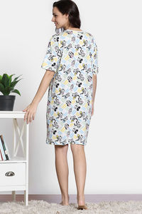 Zivame 2 Mile Fashion Knit Cotton Oversized Knee Length Loungewear Dress - Marshmallow — thumbnail 6