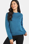 Zivame Retro Peek Jumpers Flat Knit Loungewear Top - Teal — thumbnail 2