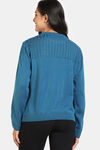 Zivame Retro Peek Jumpers Flat Knit Loungewear Top - Teal — thumbnail 4