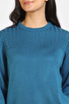 Zivame Retro Peek Jumpers Flat Knit Loungewear Top - Teal — thumbnail 5