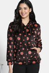 Zivame Knit Poly Velour Jacket - Caviar — thumbnail 2
