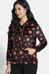 Zivame Knit Poly Velour Jacket - Caviar — thumbnail 3