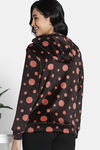 Zivame Knit Poly Velour Jacket - Caviar — thumbnail 4