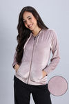 Zivame Knit Poly Velour Jacket - Fawn — thumbnail 1