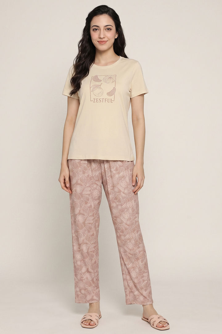 Zivame Buttersoft Knit Poly Pyjama Set - Roebuck — image 2