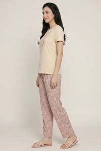 Zivame Buttersoft Knit Poly Pyjama Set - Roebuck — thumbnail 3