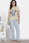 Zivame Farm Lore Knit Cotton Pyjama Set - Beige — thumbnail 2